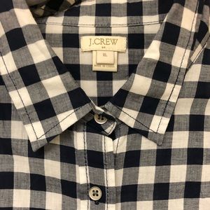 J. Crew Navy blue checkered shirt